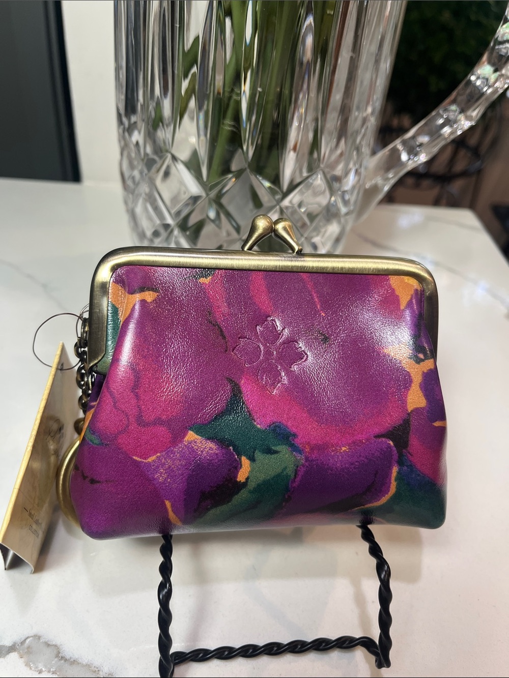 Patricia Nash Borse Leather Coin Purse Blooming Romance Print NWT & Card